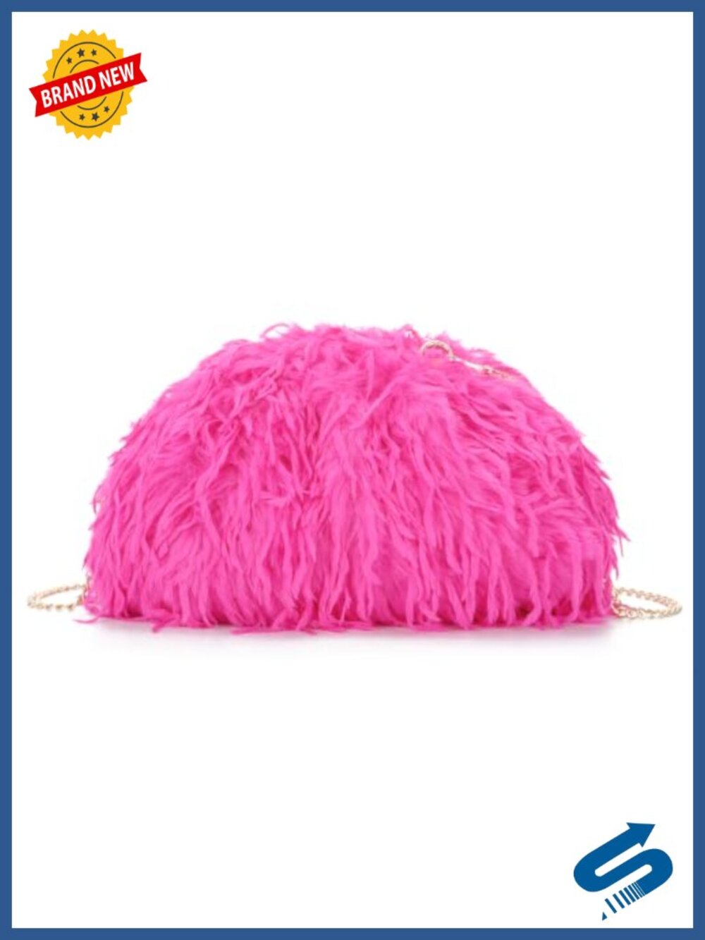 Faux Fur Clutch Purse Kiss Lock Evening Bag Fuzzy Y2k Handbag
